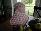 Rose Gingham Pot Holder + Puppet Oven Mitt FEW SETS LEFT, cotton blend, no brand — photo 2