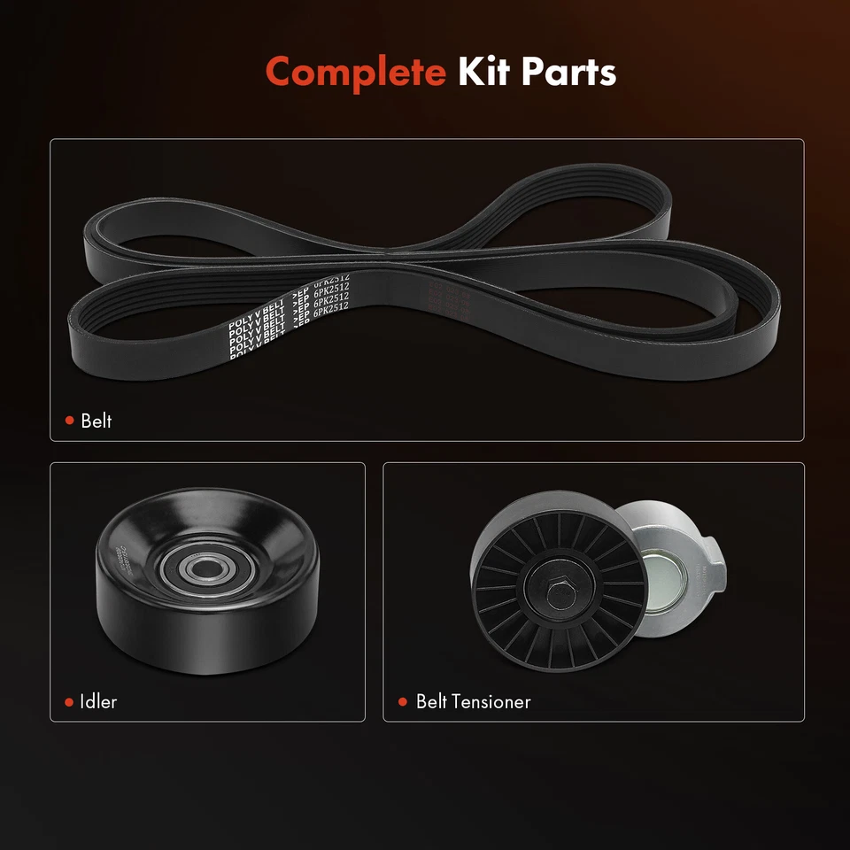 Комплект компонентов привода ремня змеевика 3x для Dodge Grand Caravan Plymouth Chrysler - Изображение 3 из 4