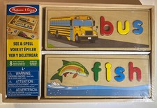 Melissa & Doug See & Spell Wood Toddler Baby Toy Bx103