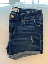 Garage Favorite Denim Jean Shorts Stretch Distressed Cuffed Junior Size 5 Summer