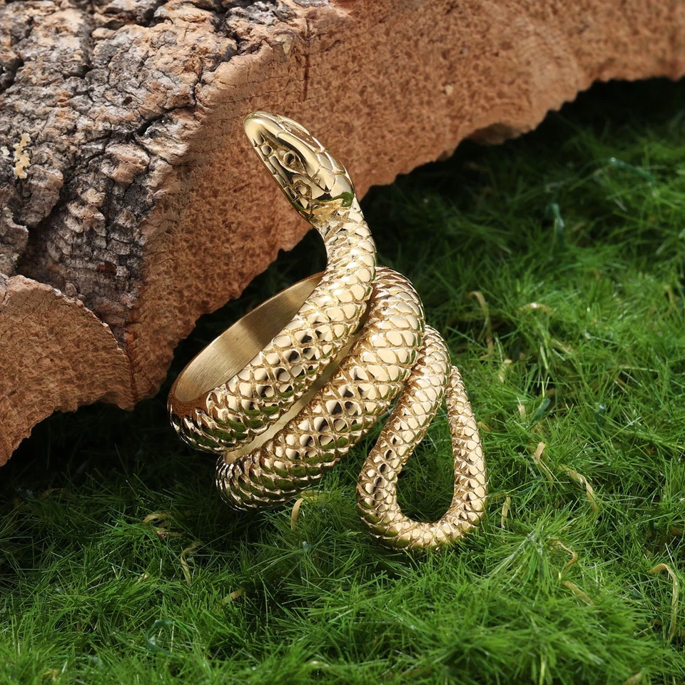 Винтажный змея мужское кольцо из нержавеющей стали кольцо для мужчин хип-хоп панк готический 7-15 - Изображение 4 из 4
