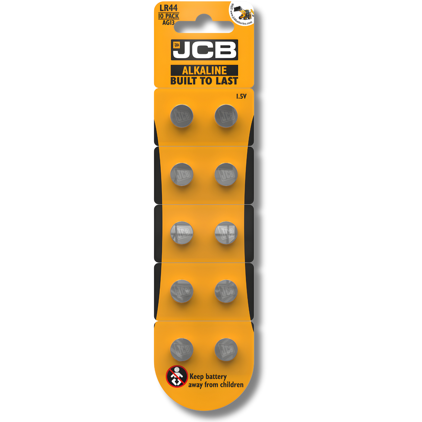10x JCB LR44 Batteries 1.5V Super Alkaline Coin Cell A76 AG13 *EXPIRY 03/2030*