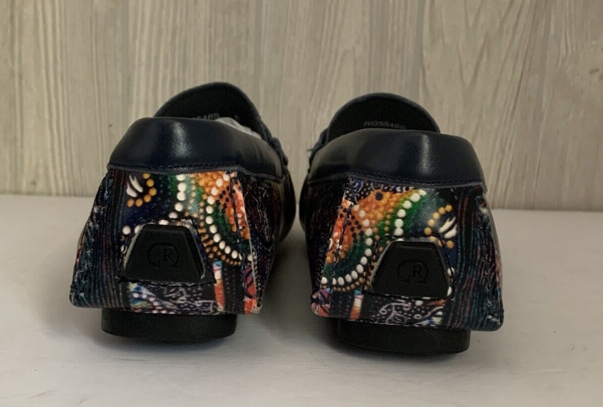 Robert Graham Driving Shoes Loafer Blue Ruby Leather Multi  display picture 2