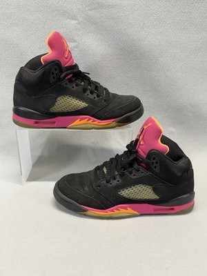 2013 Nike Jordan 5 Retro Black Pink GS US Size 6.5 Womens 7.5 440892-067