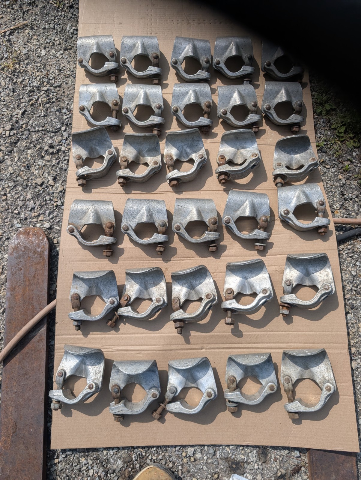 Lot Of 30 Pieces Aluminum Scaffold Clamps, Fasten 2 Pipes In Vertical Positions