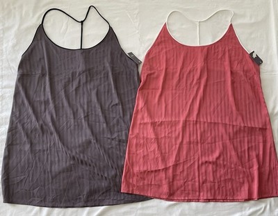 NWT Auden Luxury Collection Womens XXL Shadow Striped Satin PJ Chemise Set of 2