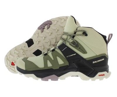 Salomon X Ultra 4 Mid GTX Womens Hiking Boots, Waterproof GORE-TEX, Alfalfa