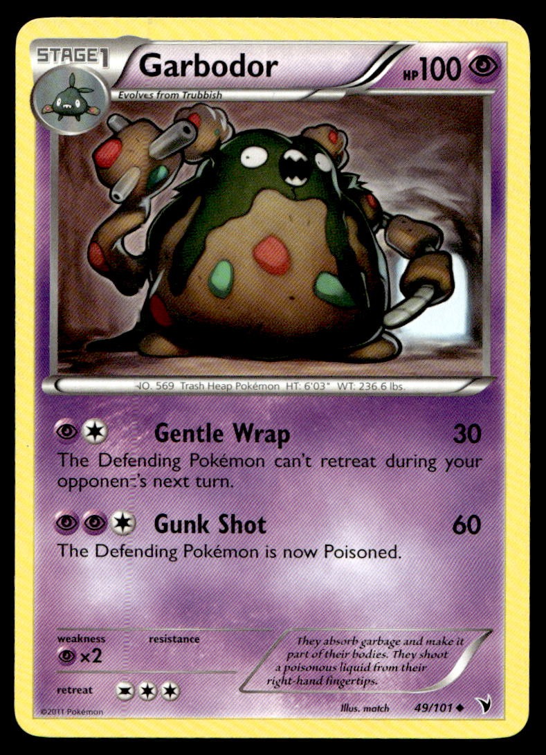 EX-NM Noble Victories Garbodor Uncommon 49/101 Pokemon TCG