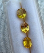 Perfect Yellow Sapphire Lot Natural Gemstone Oval Cut 3.25 carats
