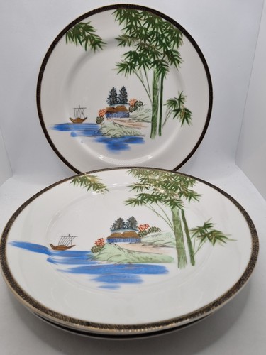 4 Kutani China Dinner Plates 10" 26cm Handpainted Japanese Oriental Vintage Rare - Bild 4 von 17