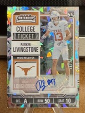 2025 CONTENDERS NIL TEXAS PARKER LIVINGSTONE AUTO /25 COLLEGE TICKET CRACKED ICE