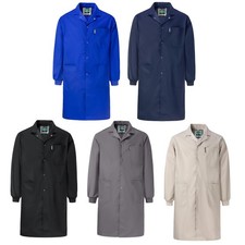 Mens Lab Coat Workshop Long Jacket Mechanics Warehouse Shop Coats