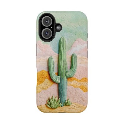 Cute Cactus in Desert Embroidery Print Tough Smart Phone Case iPhone Case