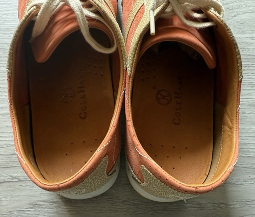 Zapatillas deportivas de cuero para hombre Cole Haan Air Estadio talla 12 C04447 naranja tostado zapatos - Imagen 5 de 10