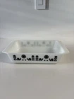 Vintage Pyrex Black Rooster Sunflower 575-B Space Saver Casserole No Lid