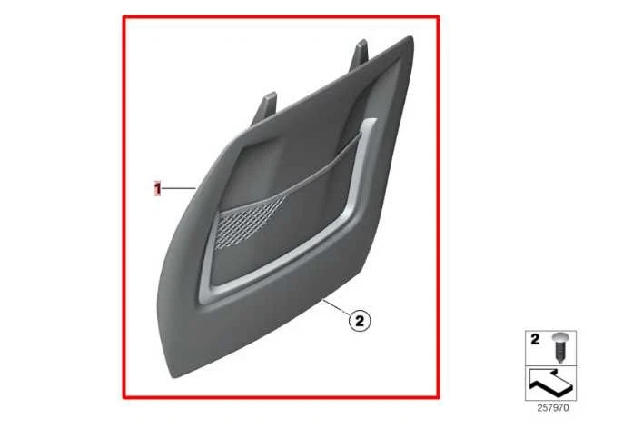 BMW 328i xDrive SULEV 2013-16 asiento delantero izquierdo panel trasero cubierta moldura Foto 2 de 4