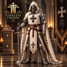 Wearable White Templar Knight Armor Gothic Crusader Suit Medieval Cosplay Tunic