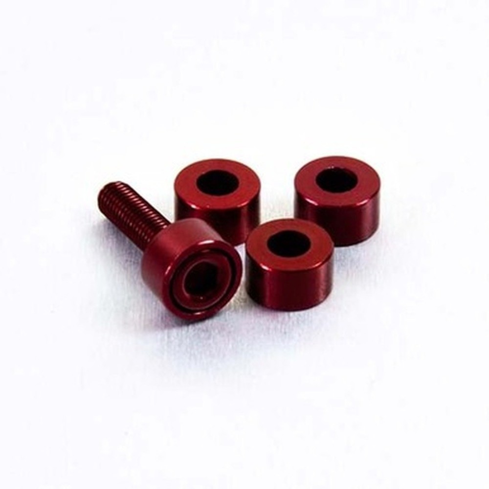 Free Shipping M6 Pro-Bolt Red Cylindrical Aluminum Washer For Motorcycle