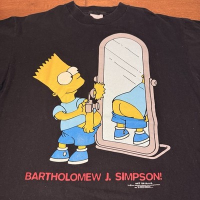 90s Stanley Desantis シンプソンズ　Tシャツ Vintage 90s STANLEY DESANTIS Bart Simpson Mirror Selfie Black T