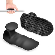 Black Rubber Weight Lifting Grips for Men Women - Hand Palm Protection