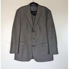 Stafford Essentials Blazer Mens 44 Long Gray 100 Wool 3-Button Sport Coat