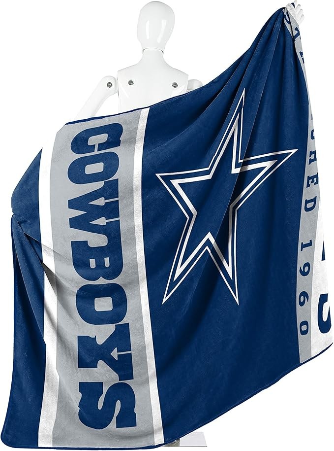 Northwest NFL Dallas Cowboys Unisex-Adult Raschel Throw Blanket, 60" x 80"