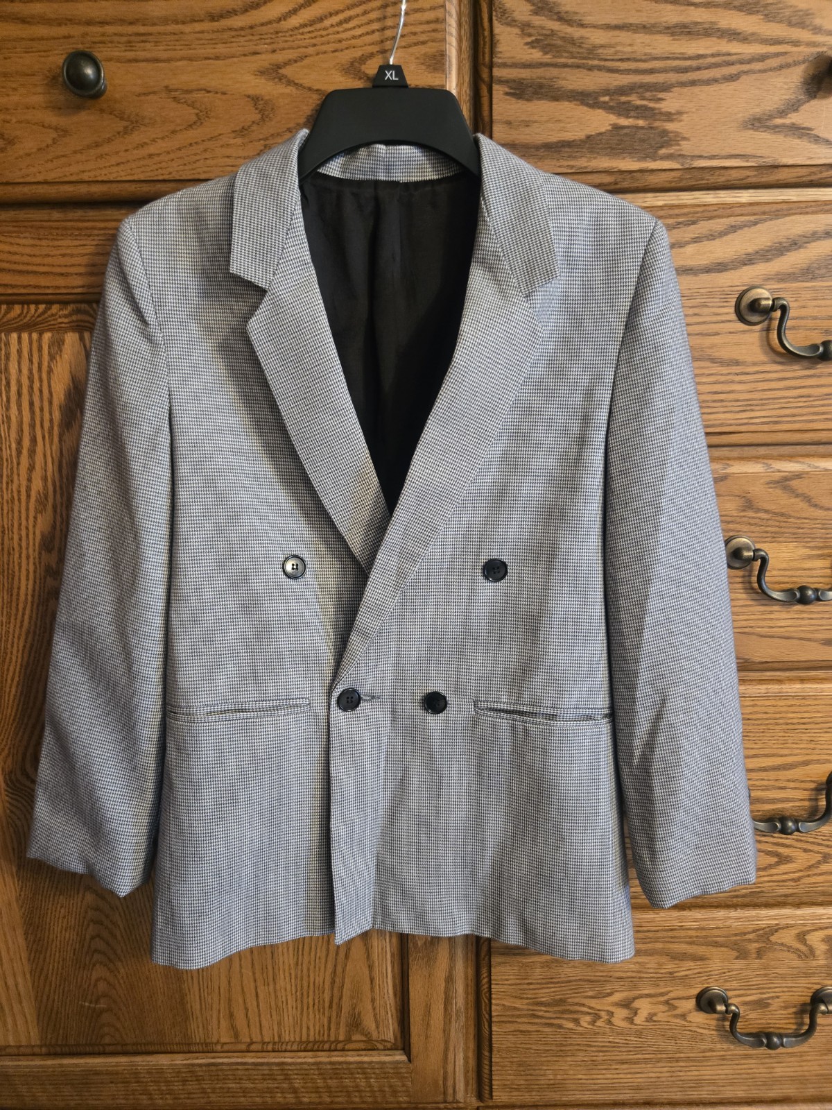 Vintage Blazer Jacket Womens Size 14 Houndstooth Black White