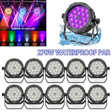 10X IP67 Waterproof LED Par Light 18x15W RGBWA UV Outdoor Stage Lights DJ Party