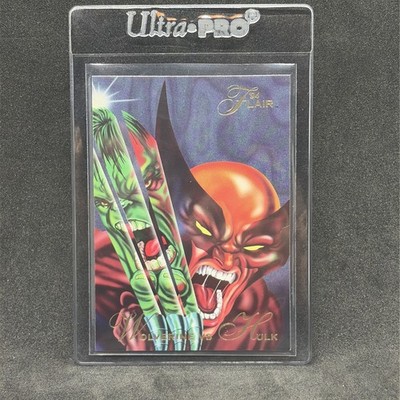 Wolverine vs Hulk 1994 Flair Marvel card #34 based Incredible Hulk 181 and 340 