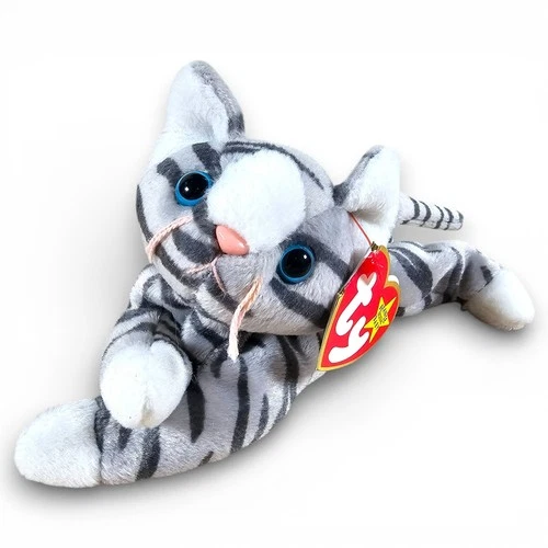 Ty Beanie Babies Prance Cat Beanbag Plush Toy Gray Striped w/ Tags VTG 1997 7.5"