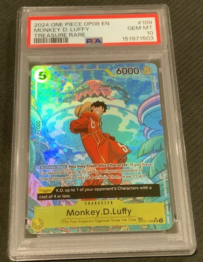 Monkey.D.Luffy (TR) OP07-109 Two Legends PSA 10 Treasure Rare