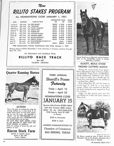 1950 QUARTER HORSE JOURNAL Magazine - PLAUDIT - BLOB JR. - BILL CODY - Picture 10 of 12