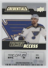 2022 Upper Deck Credentials Ticket Access Acetate /149 Colton Parayko #TA-CP 0cv