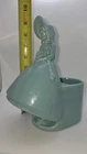 Vintage Haegar Pottery Planter Turquoise Lady With Bonnet