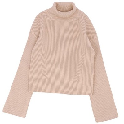 Patou knitted sweater turtleneck pullover top for women S beige Used MOLO-0
