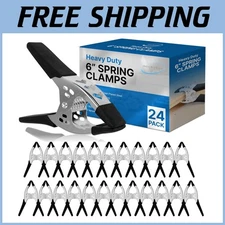 24 Pack 6" Spring Clamp Set - Heavy Duty Metal Clamps