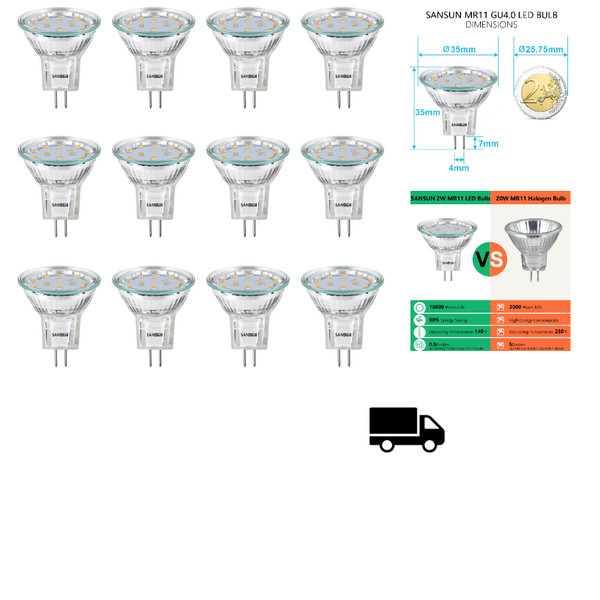 Led-Leuchtmittel 3W MR11 12V GU4 Bi-Pin, Weiches-image