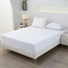 Queen Fitted Sheet Only Deep Pocket Soft Microfiber Shrinkage Resistant White