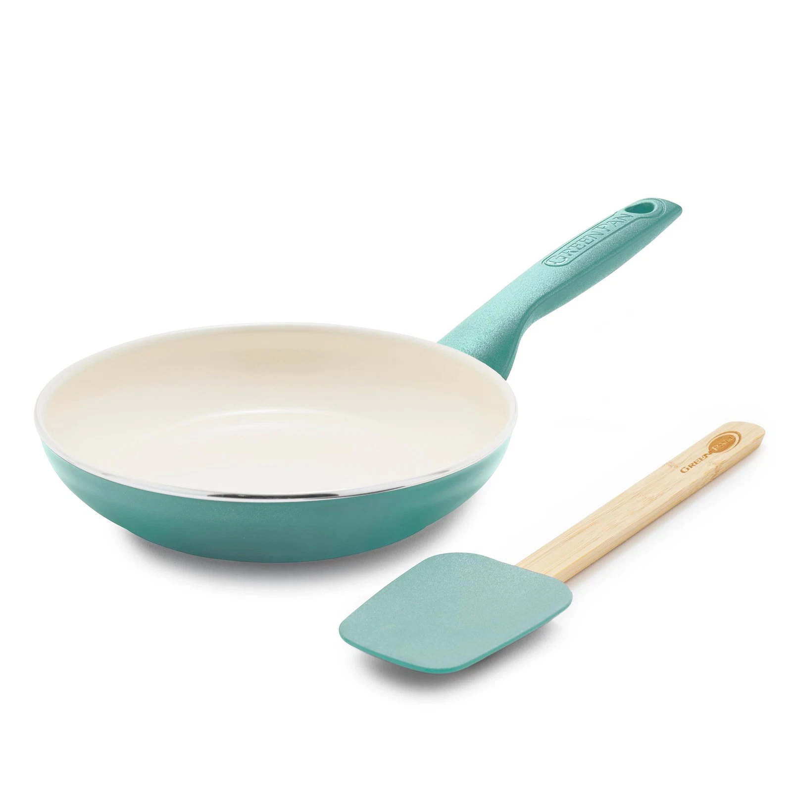 GreenPan Rio Healthy Ceramic Nonstick 8" Frypan and Spatula Set, Turquoise