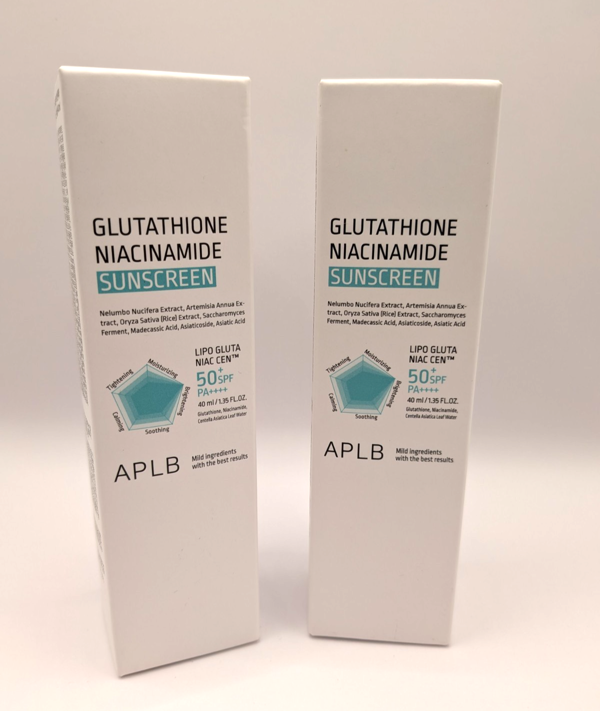 x2 [APLB] GLUTATHIONE NIACINAMIDE SUNSCREEN 40ML - Twin Pack