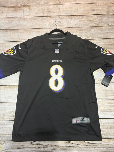 Lamar Jackson #8 Baltimore Ravens Black Jersey Men’s Medium Stitched New