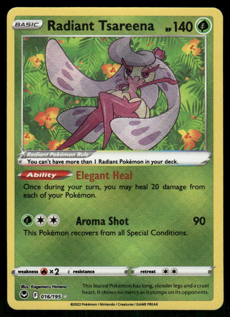Radiant Tsareena 016/195 Radiant Rare Holo NM Pokemon SWSH12: Silver Tempest