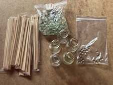 Empty glass diffuser bottles (approx 60ml) with glass beads and reeds lot