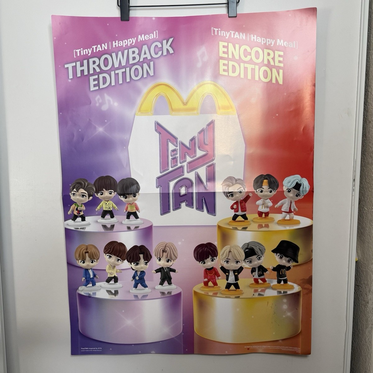 BTS x McDonald's TinyTAN Happy Meal Promotional Poster 2025 “RARE