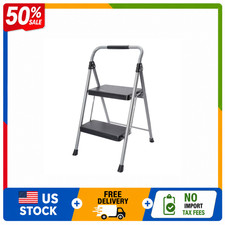 Hyper Tough 2 Step Steel Folding Platform Step Stool 225 lb Capacity