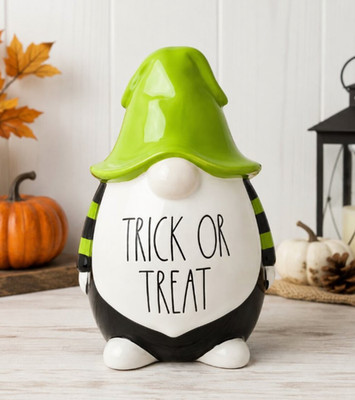 Rae Dunn Trick or Treat Halloween Ceramic Glass Gnome Collectible NEW IN BOX