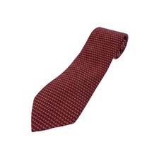 FERRAGAMO Silk Tie Necktie Red Geometric Italy Very Good