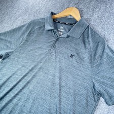 Hurley Polo Shirt Mens M Gray Short Sleeve Active Performance Stretch AC019