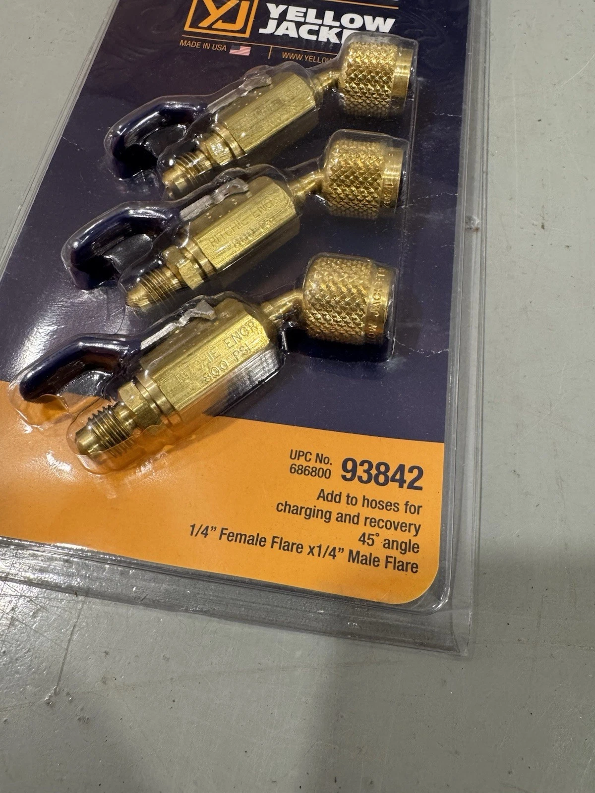 Yellow Jacket 45° Angle Compact Ball Valves 1/4” Pack of 3 93842 Brand New 2