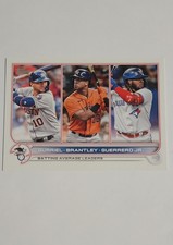 2022 Topps Series 1 - League Leaders Guerrero Jr., Brantley, Yuli Gurriel #165